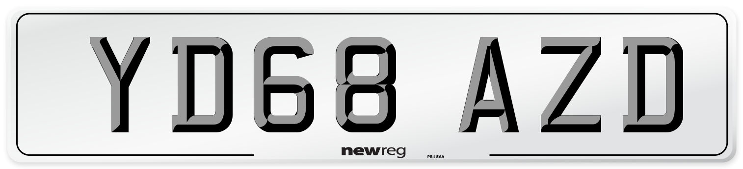 YD68 AZD Number Plate from New Reg